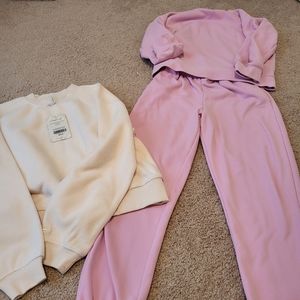 2 fabletics sweatshirts and joggers sz S/M